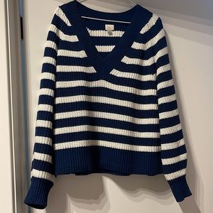 Striped blue and beige sweater